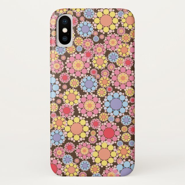 Bunte Pastell-Blumen-Blumenmuster-Telefon-Kasten Case-Mate iPhone Hülle (Rückseite)