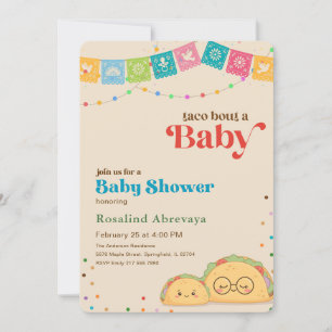 Bunte Pastell-Fiesta-Taco-Party zur Babyparty Einladung
