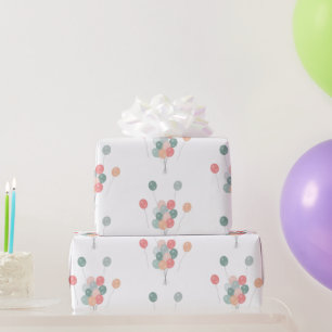 Bunte Pastell Party Balloons Geschenkpapier