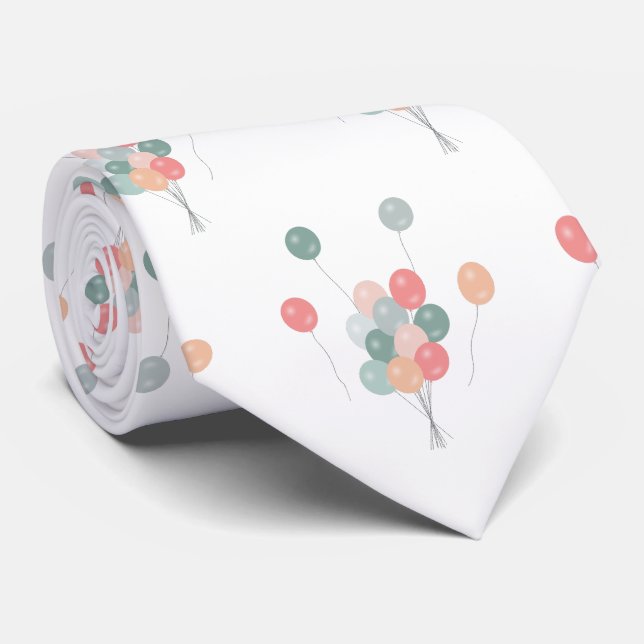 Bunte Pastell Party Balloons Krawatte (Gerollt)
