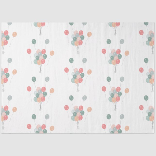 Bunte Pastell Party Balloons Seidenpapier (Vorderseite)