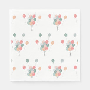 Bunte Pastell Party Balloons Serviette