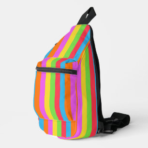 Bunte Pastell-Regenbogen-Gerade Linien Crossbody Bag