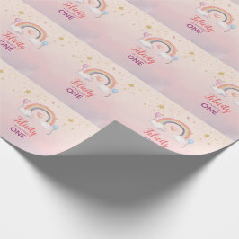 Bunte Pastell-Regenbogen-Mädchen-Geburtstag Geschenkpapier