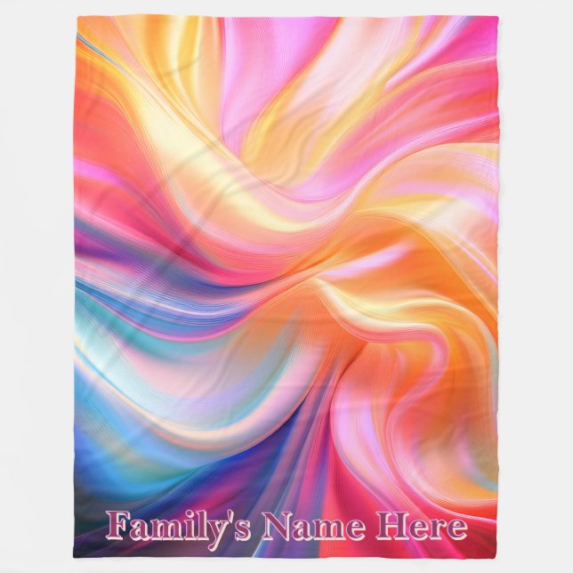 Bunte Pastell-Seiden-Fleece-Decke Fleecedecke (Vorderseite)