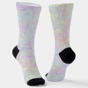 Bunte Pastell-Swirly-Trippy-Säure-Trip-Regenbogen Socken