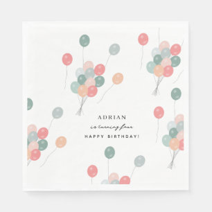 Bunte Pastelle Geburtstagsparty Balloons Moderne Serviette