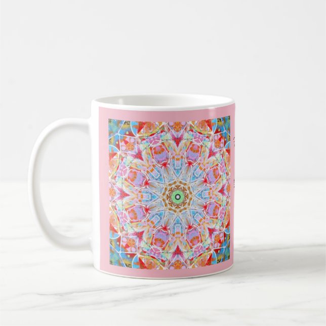 Bunte Pastellmandala-Tasse mit julianischem von Kaffeetasse (Links)