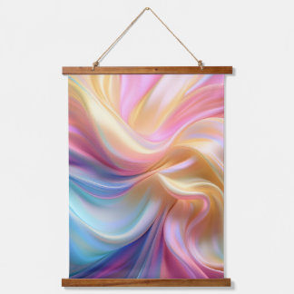 Bunte Pastellseide Wandteppich Mit Holzrahmen