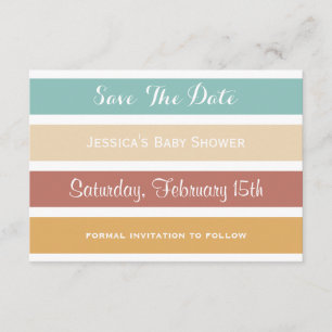 Bunte Pastellstreifen Save the Date