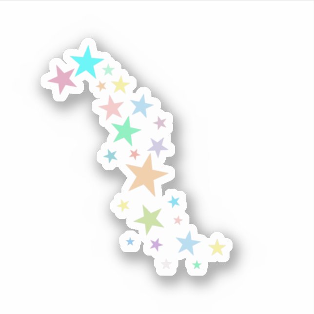 Bunte Pastelstars Aufkleber (Vorderseite)