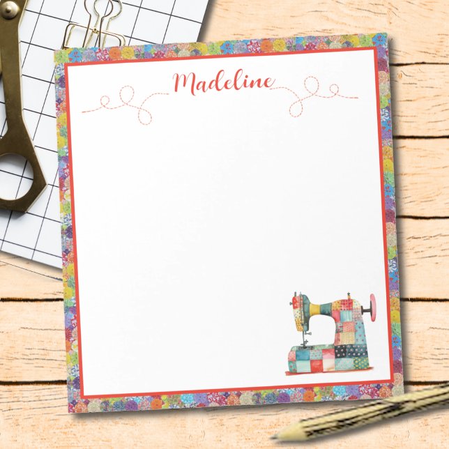 Bunte Patchwork-Nähmaschine Notizblock (Von Creator hochgeladen)