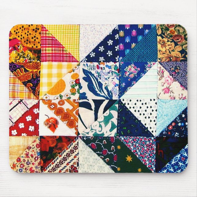 Bunte Patchwork-Steppdecke Mousepad (Vorne)
