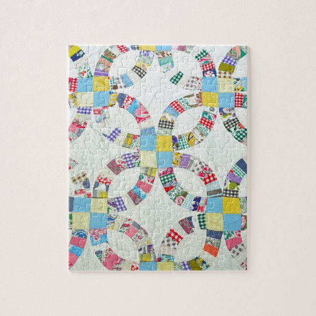 Bunte Patchworksteppdecke Puzzle (Vertikal)