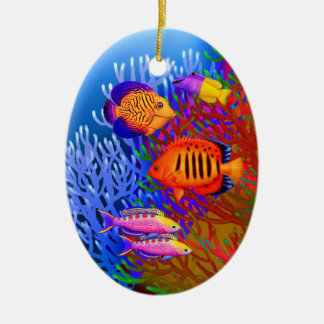Bunte pazifische Riff-Fisch-Verzierung Keramikornament