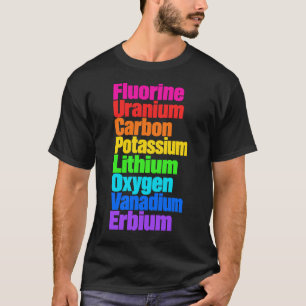 Bunte Periodensystem-Elemente Wissenschaft T-Shirt