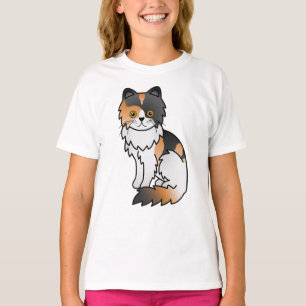 Bunte Perser Süße Zeichentrick-Katzen-Illustration T-Shirt