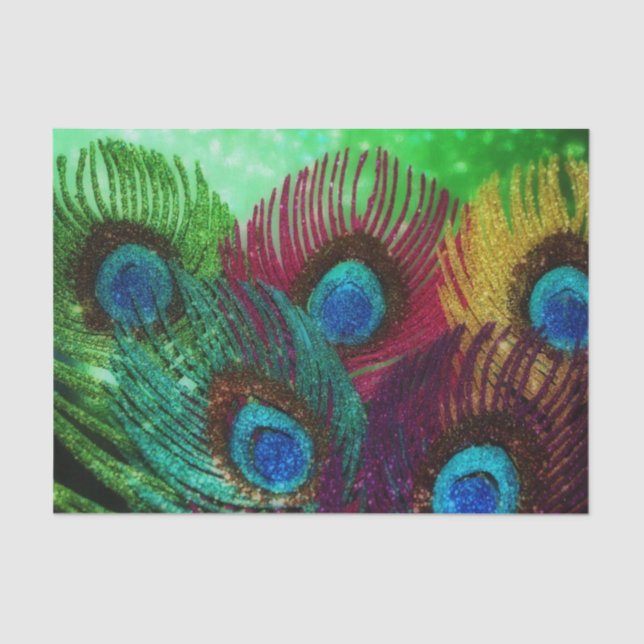 Bunte Pfau-Federn Seidenpapier (Vorderseite)