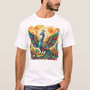 Bunte Pfauen Kunst Indische Pfauen Illustration T-Shirt