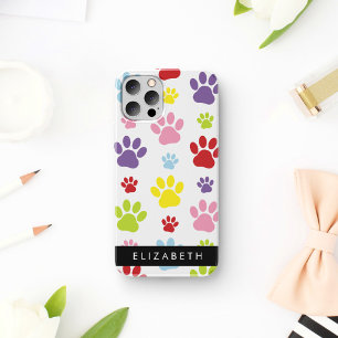 Bunte Pfoten, Pfotenmuster, Hundepfoten, Ihr Name iPhone 12 Pro Hülle