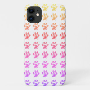 Bunte Pfotenabdrücke auf Weiß Case-Mate iPhone Hülle