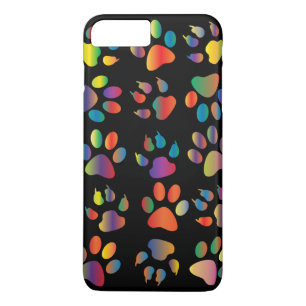 Bunte Pfotenabdrücke Muster (Schwarz) Case-Mate iPhone Hülle