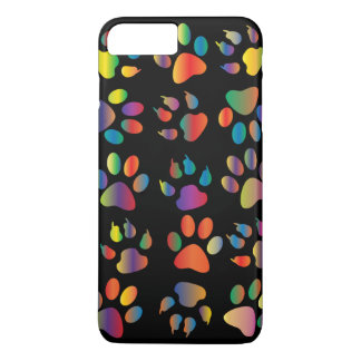 Bunte Pfotenabdrücke Muster (Schwarz) Case-Mate iPhone Hülle