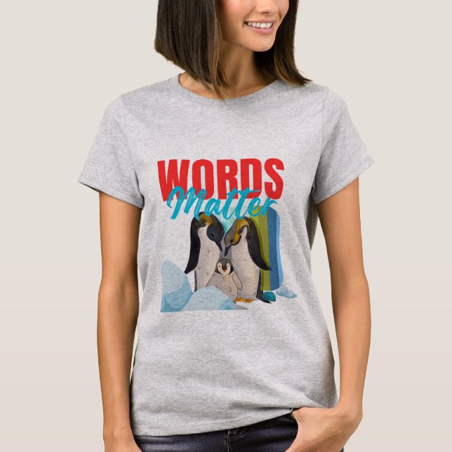 Bunte Pinguinfamilienliebe T-Shirt (Vorderseite)