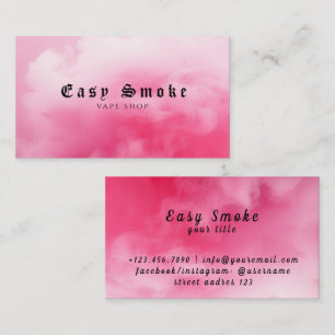 Bunte Pink Smoke Vape Shop Visitenkarte