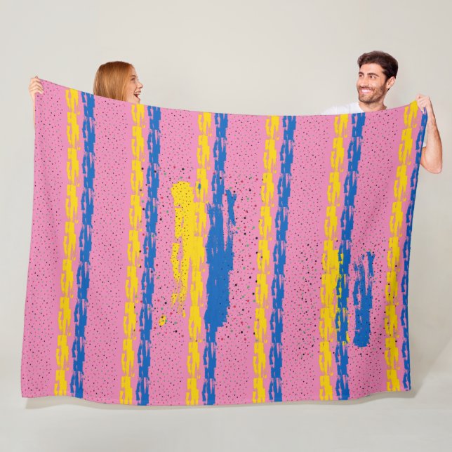 Bunte Pinsel-Mal-Punkte Fleecedecke (Beispiel)