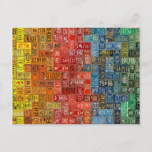 Bunte Platten aus allen 50 Staaten Postkarte