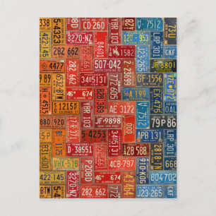 Bunte Platten aus allen 50 Staaten Postkarte
