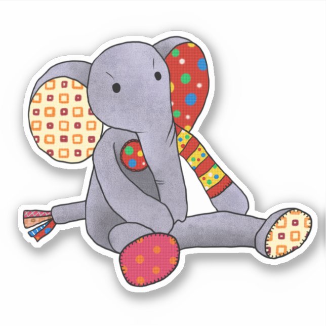 Bunte Plüschtiere Aufkleber (Vorderseite)