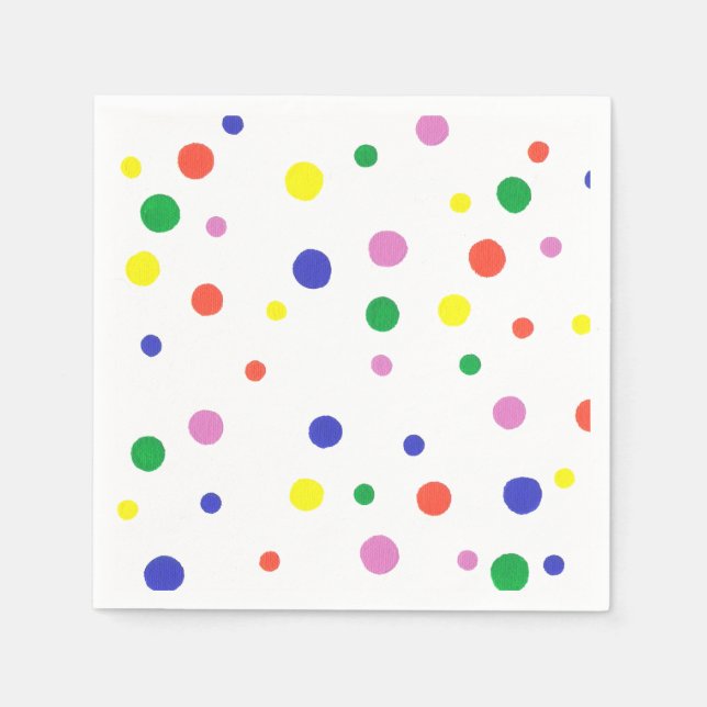 Bunte Polka Dots Papier Napkins Serviette (Vorderseite)
