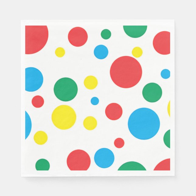 Bunte Polka Dots Papier Napkins; wählen Sie Größe Serviette (Vorderseite)