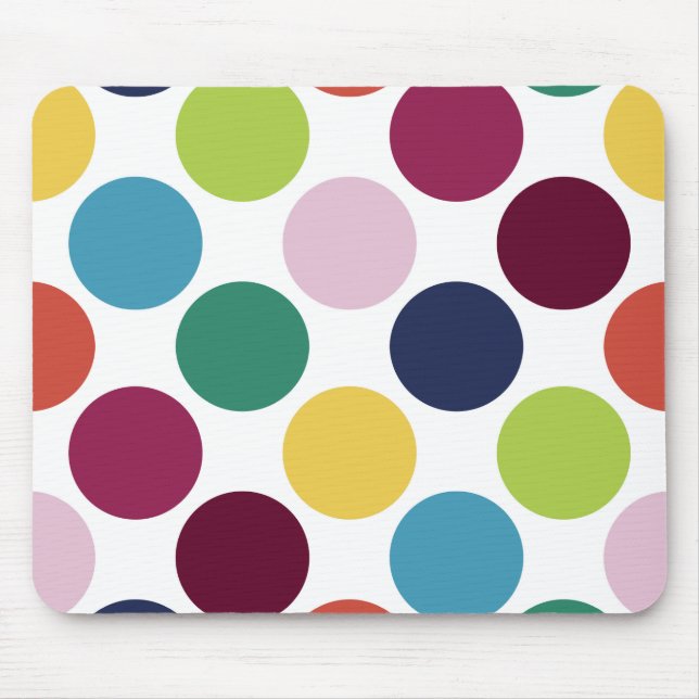 Bunte Polka-Punkt-Blase personalisiertes Mousepad (Vorne)