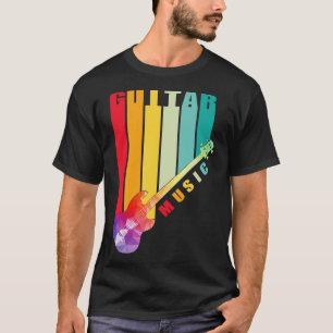 Bunte polygonale elektrische Gitarre T-Shirt