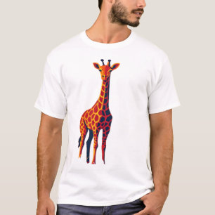 Bunte Pop-Art-Giraffe Moderne Savannah-Kunst bei S T-Shirt