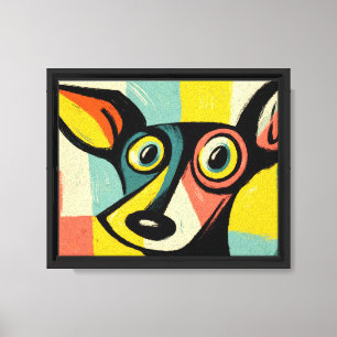 Bunte Pop-Art-Hundedarstellung Leinwanddruck