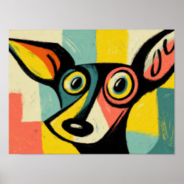 Bunte Pop-Art-Hundedarstellung Poster