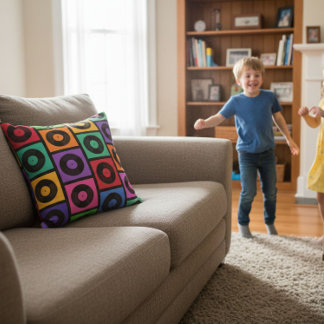 Bunte Pop-Art-Vinyl-Schallplatten Kissen