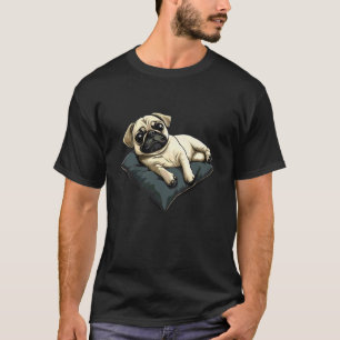 Bunte Porträtaufnahme eines Mops-Gesichts Tier Süß T-Shirt