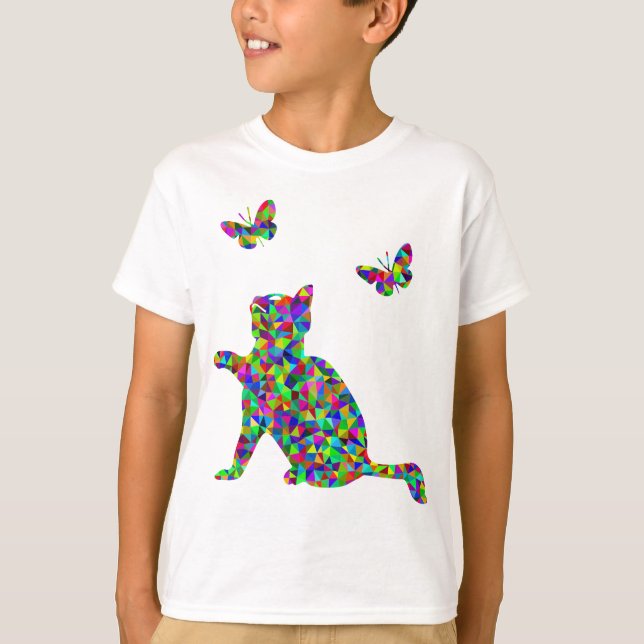 Bunte prismatische Kätzchen T-Shirt (Vorderseite)