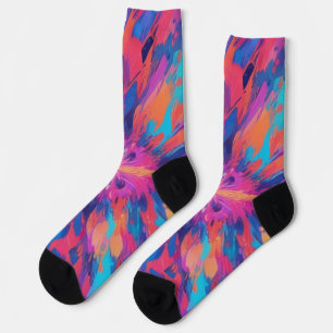 Bunte psychedelische Art von farbenfrohem Design Socken