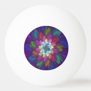 Bunte psychedelische Blumen-Abstract-Fraktal-Kunst Tischtennisball