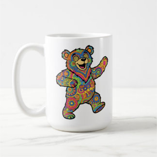 Bunte psychedelische Teddybär-Kunst Kaffeetasse