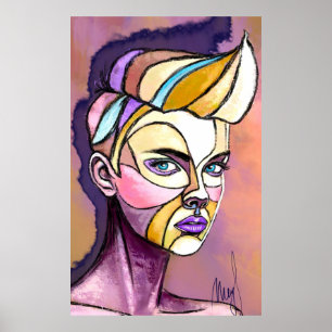Bunte Punk-Frau Poster