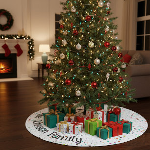 Bunte Punkte personalisieren Fleece Weihnachtsbaumdecke