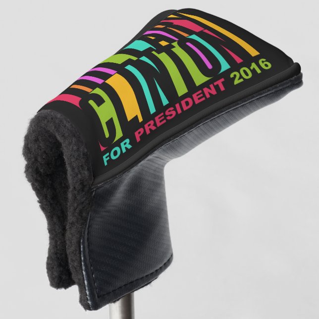 Bunte Putterabdeckung Hillary Clintons 2016 Golf Headcover (3/4 Vorderseite)