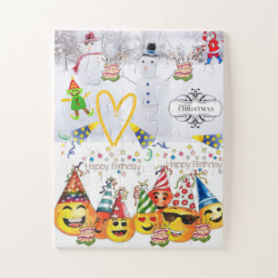 Bunte Puzzles Frohe Geburtstag Frohe Weihnachten